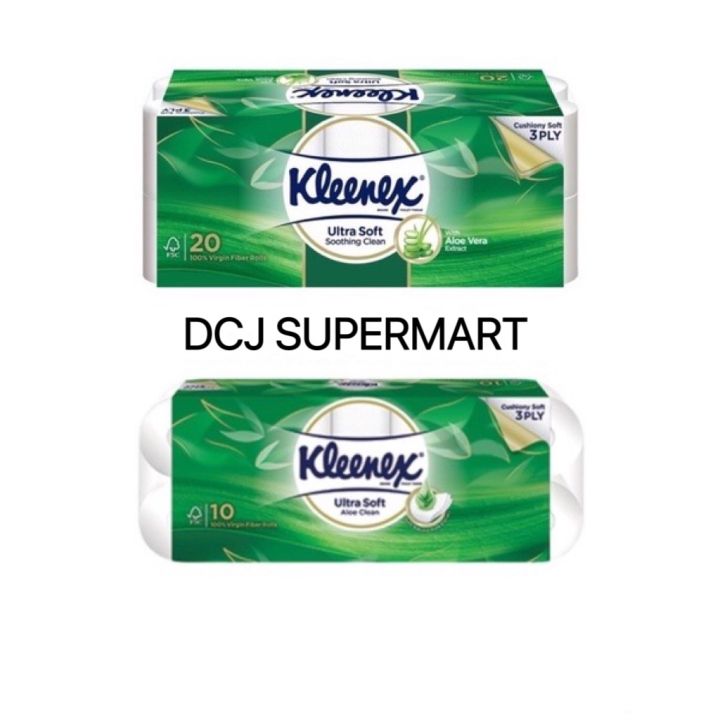 Kleenex Ultra Soft Aloe Vera Tissues 20 Rolls x 190’s/ 10 Rolls x200’s