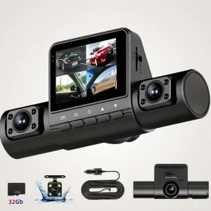 Camera Hành Trình Ô Tô Full HD 1080P Với 4 Ống Kính Màn Hình IPS Góc Rộng Tầm Nhìn Ban Đêm Ghi Hình Vòng Lặp Camera Xe Hơi Cho Phía Bên Trong Trước Sau