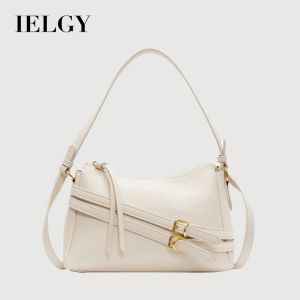 IELGY พื้นผิวที่ทันสมัยกระเป๋าสี่เหลี่ยมจัตุรัสขนาดเล็กย้อนยุคเกาหลีแมสเซ็นเจอร์สะพายไหล่เดียว