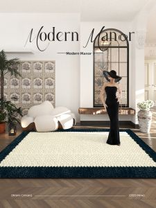 AOVOC | Vintage Black White Thick Fluffy Rug