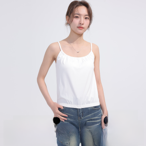 miiow | White Strapless Vest Women Summer Thin Anti-Light Inner Wear Sleeveless High Elastic Top Base Shirt With Chest Pad Sweet Style