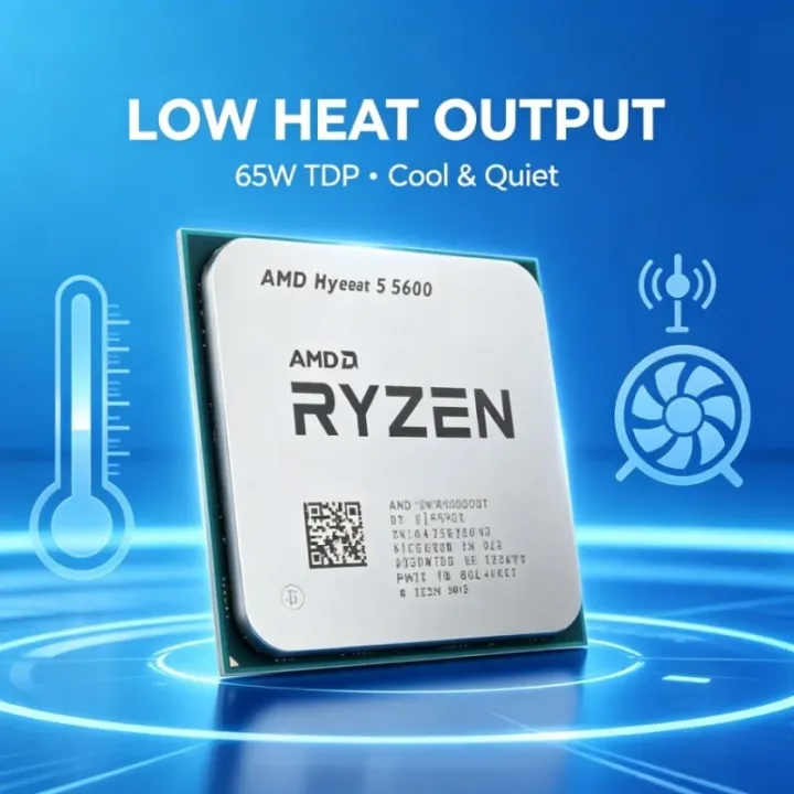AMD | AMD Ryzen 5 5600 7NM Zen3 CPU 6-Core 12-Thread 3.5GHz Boost 4.4GHz 32MB L3 Cache 65W AM4 Socket Processor