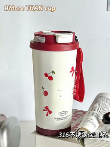 Large Capacity Stainless Steel 316 Insulated Coffee Mug Womens High Aesthetic Value Straw Portable Water Cup Beverage Container