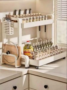 B&W | Sliding Multi-purpose Kitchen Storage Rack