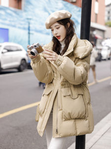 Womens Mid-Length down Jacket 2025 Winter Fashion Slimming Thick Duck down Coat Belted Stylish Cold Proof Outerwear