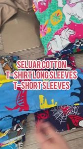 BIG SIZE : SELUAR PANJANG COTTON PEREMPUAN DEWASA SIZE M-4XL T-SHIRT SIZE 12-18 LENGAN PANJANG T-SHIRT PRINTED SELUAR TIDUR LONG SLEEVES WOMEN T-SHIRTS WOMEN CLOTHING GIRLS PANTS PAJAMAS