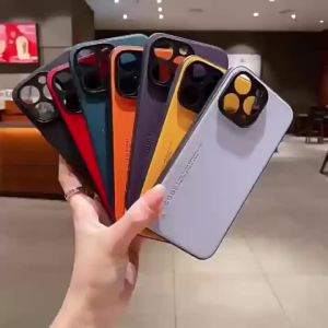 Plain PU Leather Silicone Bumper Soft Case for Xiaomi 17 Pro / Max 17 Ultra 15T 14T 13T Pro Ultra Skin Feel Back Protect Cover