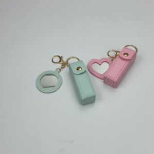 Others | Mini Portable Storage Bag for Storing Household and Travel Items Leather Pendant for Portable Lip Balm Case Cute Mini Mirror