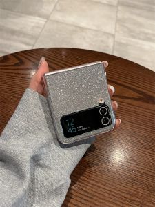 Ultra-Thin Glitter Protective Case for Samsung Galaxy Z Flip4 W23 Flip Female Version Foldable Screen Cover Full Protection Anti-Fall