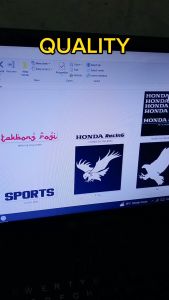 HONDA HIGH QUALITY CUTOUT STICKER FOR HELMET /6.5 INCHES LENGTH/ 2 PCS FOR LEFT AND RIGHT DESIGN