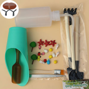 Bonsai Gardening Tools Set with Pruner Scoop Watering Can Succulent Plant Decorative Faux Air Balloon Tweezers Brush Three Piece Set