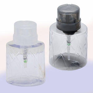 Black/Clear Refillable Lockable Nail Manicure Cleaner Makeup Remover Pump Dispenser Empty Press Bottle for Personal Use