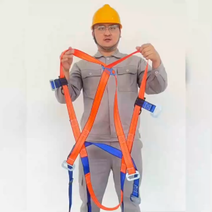 2200kg Full Body Safety Harness Double hook Five-point Safety Belt Industrial Grade Polyester Adjustable Fall Arrest