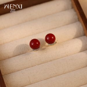WENXI | Luxury Unique Design Winter Red Ear Jewelry