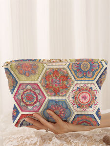 Corduroy makeup bag lightweight zipper makeup storage box multifunctional bag with lining