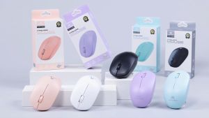 MIKUSO MOS-W080 Purple Light Wireless USB Mouse Small Cute Colorful | Portable Office PC Laptop Mice Accessories Pink