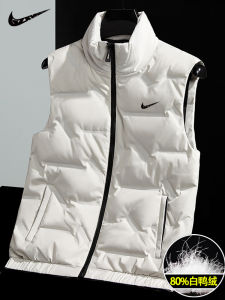 Jeep Spirit Mens down Vest Large Size Autumn Winter Sleeveless Coat Couple Matching Loose Fit Thermal Treatment Novelty Polyester