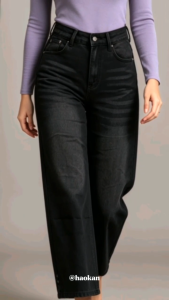 LADIES DENIM BAGGY PANTS LADIES PANTS STRAIGHT CUT PANTS #22370