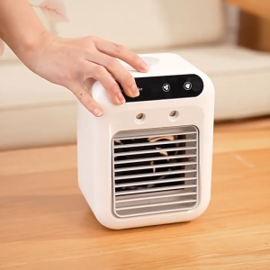 Cute mini air conditioner fan for students desktop cooling fan portable air conditioner for dormitory summer use.