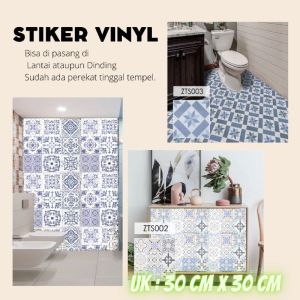 STIKER LANTAI / DINDING MOTIF VINTAGE UKURAN 30X30 CM