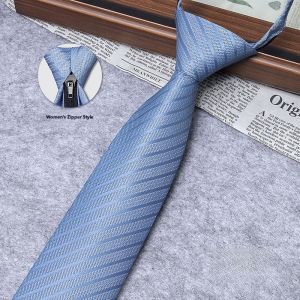 Business Style Womens Black Grey Versatile Tie Zipper Necktie Korean College JK Style Fashionable Accessory for Ladies