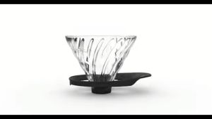 Hario V60 Glass Coffee Dripper - Black (Size 01) [Model: VDGR-01-B]