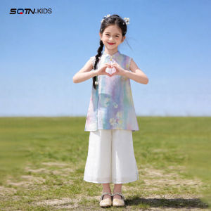 SQTN.KIDS | Traditional Chinese Style Childrens Dress Outfit 旗袍两件套