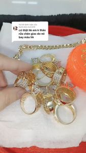 Nhẫn đồng đá 15mm không xi không phai màu