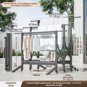 MINGZHI | Windproof Portable Expandable Folding Clothes Rack