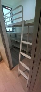 Loft bed with shelf customize singapore for helper room/store room/unity/bomb shelter