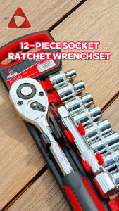 Mitsushi Kunci Set 1/4 Inch Socket Sok 12pcs CR-V Kunci Sok Wrench Rachet Alat Perkakas Lengkap Motor Rachet Handle Multifungsi Kunci 1 Set 4-14mm