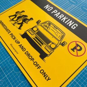 No Parking. Immediate Pick-up And Drop-off Only. Sign Label Notice Signage. Notice. Laminated Waterproof Scratch Resistant. Suitable for Indoor and Outdoor.