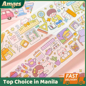 Small Fresh Strip And Paper Tape Korean Cartoon DIY Basic Material Sticker Ins Style Stationery Cute Student Girls DIY Decorative Hand Account Stickers