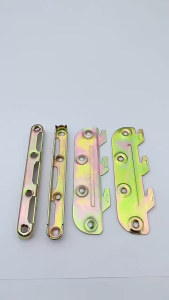 1Set Bed Frame Connectors Metal Bed Hinges Heavy Duty 5 Inch Bed Bracket Hinge Fastener With Screws