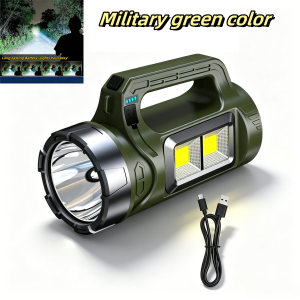 Đèn Pin LED Cầm Tay Siêu Mạnh Tầm Xa 6000M Sử Dụng Năng Lượng Mặt Trời Chống Nước Dùng Cho Ngoài Trời Khẩn Cấp Cắm Trại Nhiều Màu Sắc
