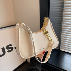 French Style Underarm Mini Bag Womens Versatile Single Shoulder Slant Moon Bag Spring Summer New Fashion Soft PU Leather