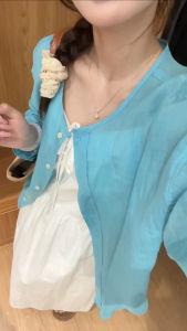 High Quality Dongda Gate Double-Sided Wear Hemp Long Sleeve Shirt Women Loose Slimming Summer New Style Commute Korean Version