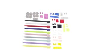 1Set  For NDSL DS Lite Console Screw Hole Dust Plug +Conductive Button Rubber Pad+Touch Stylus Pen Replacement Parts
