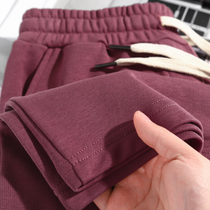 Large Size Mens Sport Shorts American Trendy Solid Color Design Five-Quarter Casual Pants Straight Leg Cotton Youth Summer