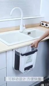 (SG Seller) Foldable Hanging Kitchen Waste Bin For Cabinet Door Trash Bin Dustbin Waste Storage Trashcan Multipurpose Rubbish Bag Holer Dustbin