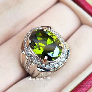 Cincin Batu Green Peridot Mewah