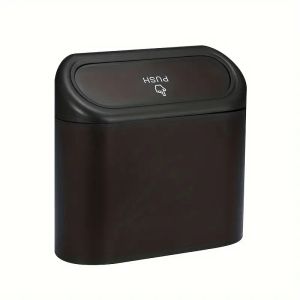 Household Car Trash Bin Hanging Vehicle Garbage Dust Case Storage Box Plastic Pressing Square Trash Can Type Auto Car Supplies