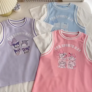 เดรสแขนสั้นกระโปรงกีฬาเด็กผู้หญิง2025คน