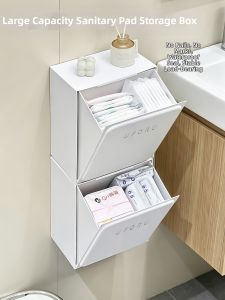 Waterproof Wall-Mounted Storage Box For Sanitary Pads Toilet Paper
