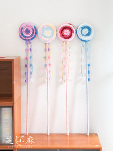 Interactive Rainbow Lollipop Cat Toy Long Pole Cotton Tassel Tail Teaser Pet Playtime Enrichment Dog Teaser Toy Cat Feeder