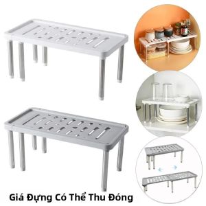 Giá Để Đồ Đa Năng Có Thể Thu Gọn Kệ Nhà Bếp Giá Để Đồ Trong Tủ Giá Để Gia Vị Giá Để Chai Lọ Nhiều Tầng Màu Xám/trắng