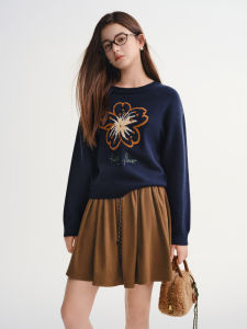 DUSHU | Oversized Vintage Multi-color Flower Women Sweater