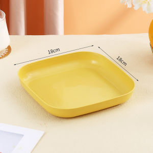 Large Capacity Plastic Square Dumpling Plate Home Use 2024 New Style Side Dish Plate Macaron Color Japanese Style Dishware