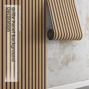3D Stereo Self-Adhesive Wood Grain Deformable Grid Board Wall Sticker Living Room TV Background Wall Decor Waterproof Moisture Proof Wall Panel