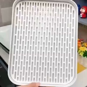 Tomorrw.TH วัสดุพลาสติก ถาดใส่ผลไม้ ถาดวางช้อนส้อม มีตะแกรงรองน้ำ ขนาด 2 ชั้น ระบายน้ำ มีตะแกรงรองน้ำ